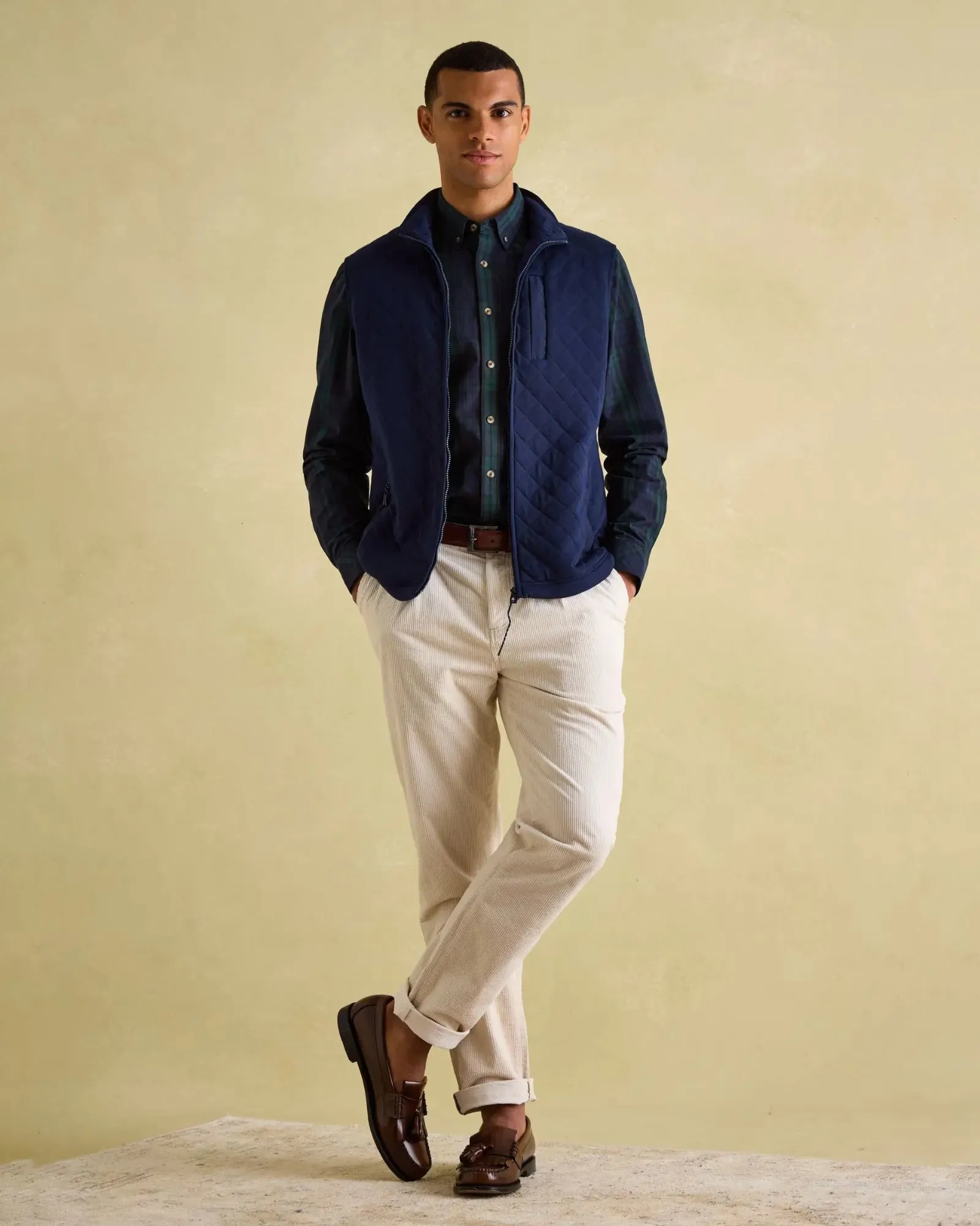 Abbott Navy Cotton Poplin Shirt