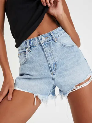 ABRAND VENICE SUZIE RIPPED HIGH RISE DENIM SHORT