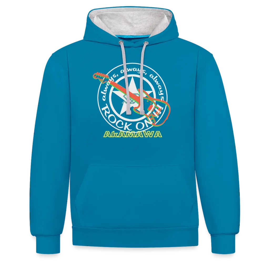 AC10U001  'ROCK ON' Music-hoodie, contrast-colour, Unisex, AkAMAWAcrew
