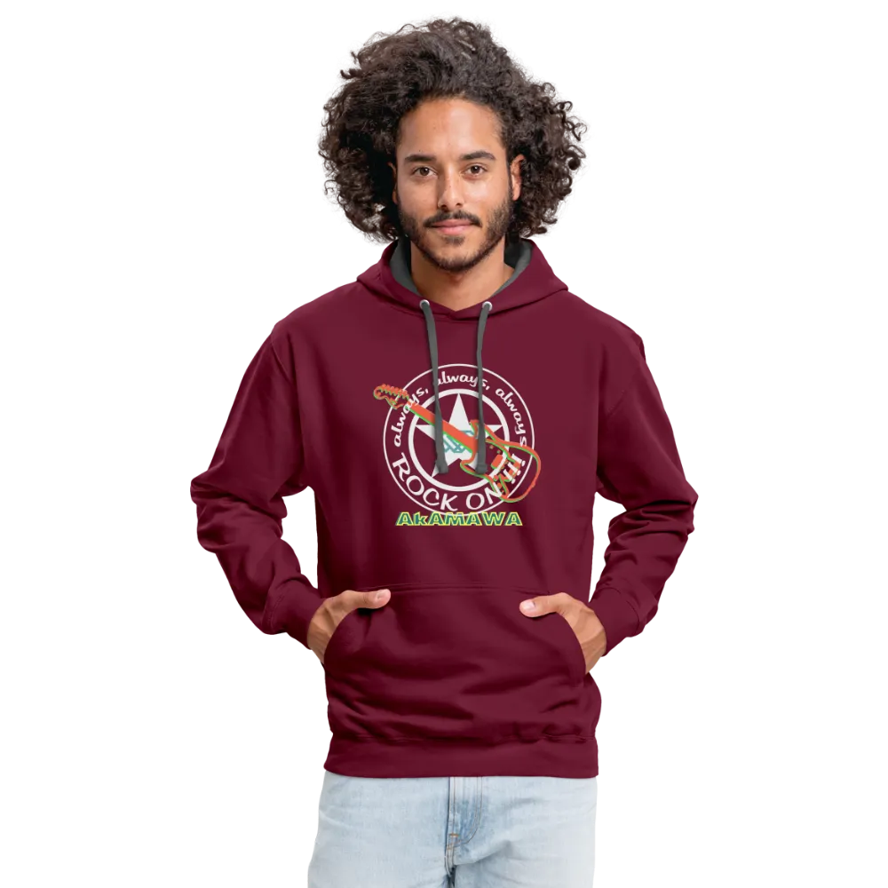 AC10U001  'ROCK ON' Music-hoodie, contrast-colour, Unisex, AkAMAWAcrew