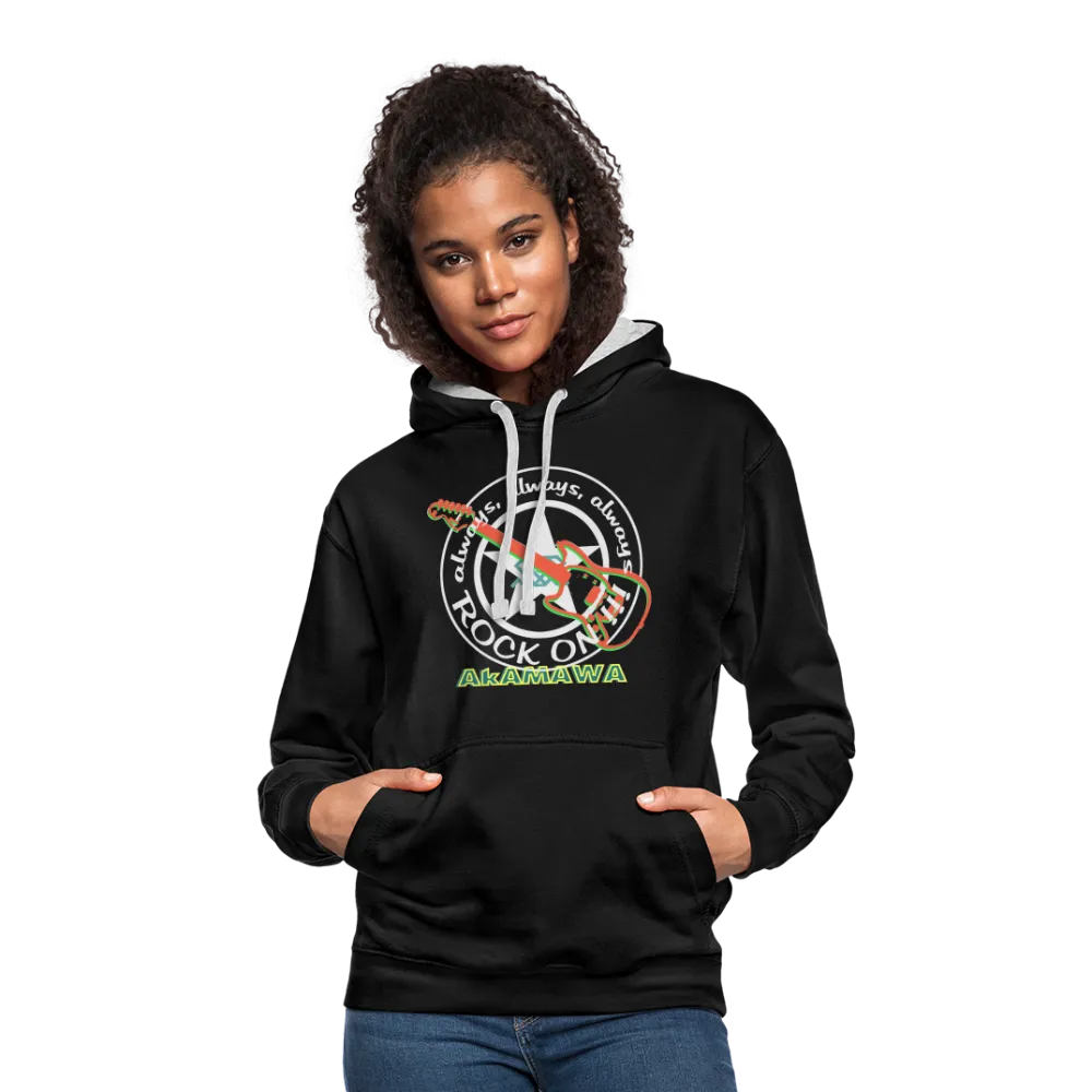 AC10U001  'ROCK ON' Music-hoodie, contrast-colour, Unisex, AkAMAWAcrew