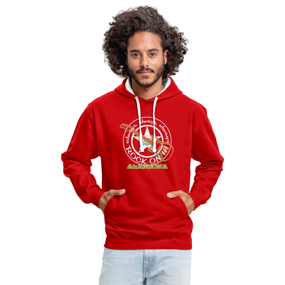 AC10U001  'ROCK ON' Music-hoodie, contrast-colour, Unisex, AkAMAWAcrew