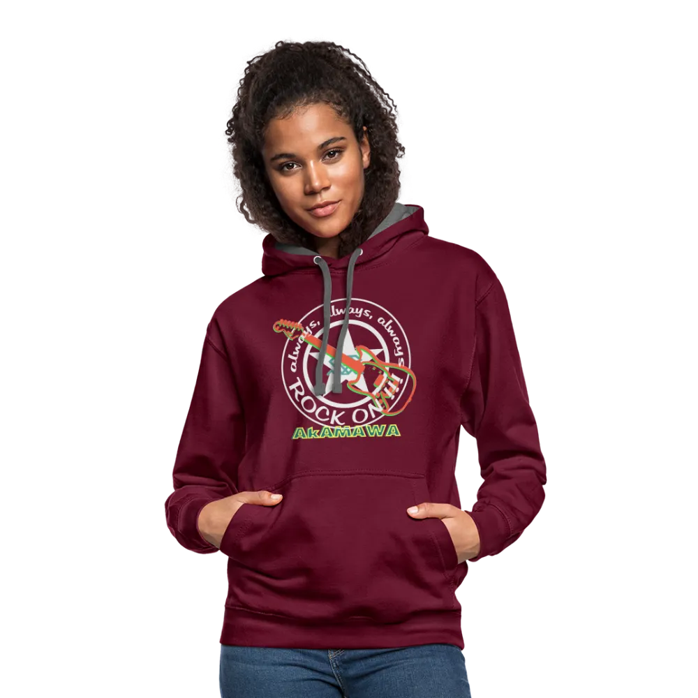 AC10U001  'ROCK ON' Music-hoodie, contrast-colour, Unisex, AkAMAWAcrew