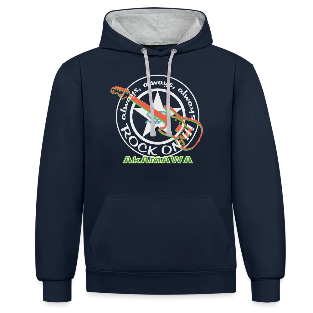 AC10U001  'ROCK ON' Music-hoodie, contrast-colour, Unisex, AkAMAWAcrew