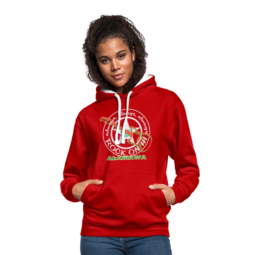 AC10U001  'ROCK ON' Music-hoodie, contrast-colour, Unisex, AkAMAWAcrew
