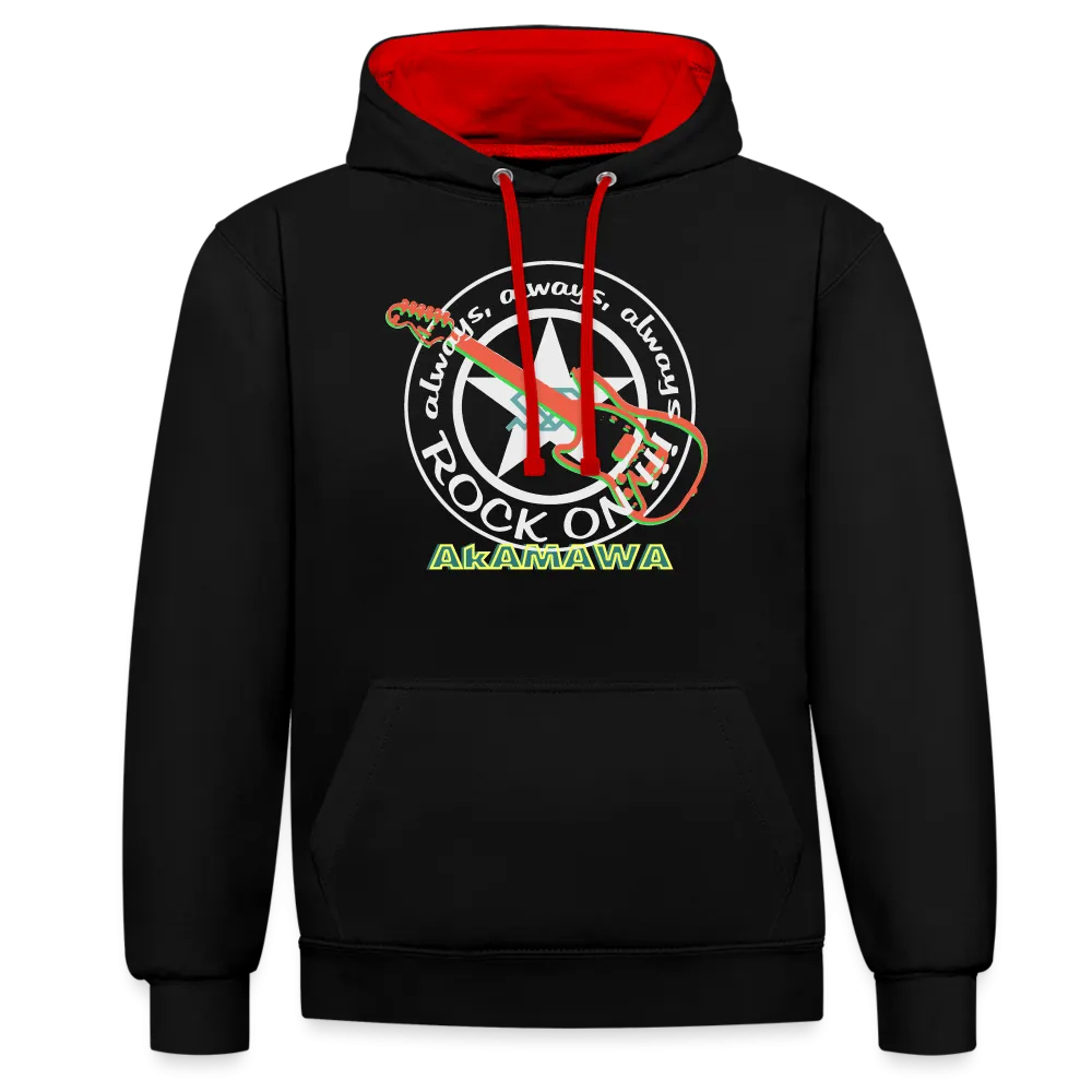 AC10U001  'ROCK ON' Music-hoodie, contrast-colour, Unisex, AkAMAWAcrew
