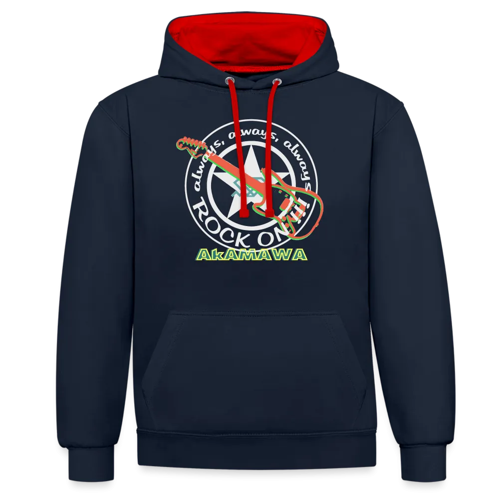 AC10U001  'ROCK ON' Music-hoodie, contrast-colour, Unisex, AkAMAWAcrew