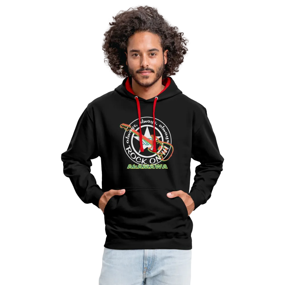 AC10U001  'ROCK ON' Music-hoodie, contrast-colour, Unisex, AkAMAWAcrew