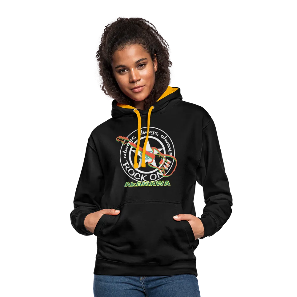 AC10U001  'ROCK ON' Music-hoodie, contrast-colour, Unisex, AkAMAWAcrew