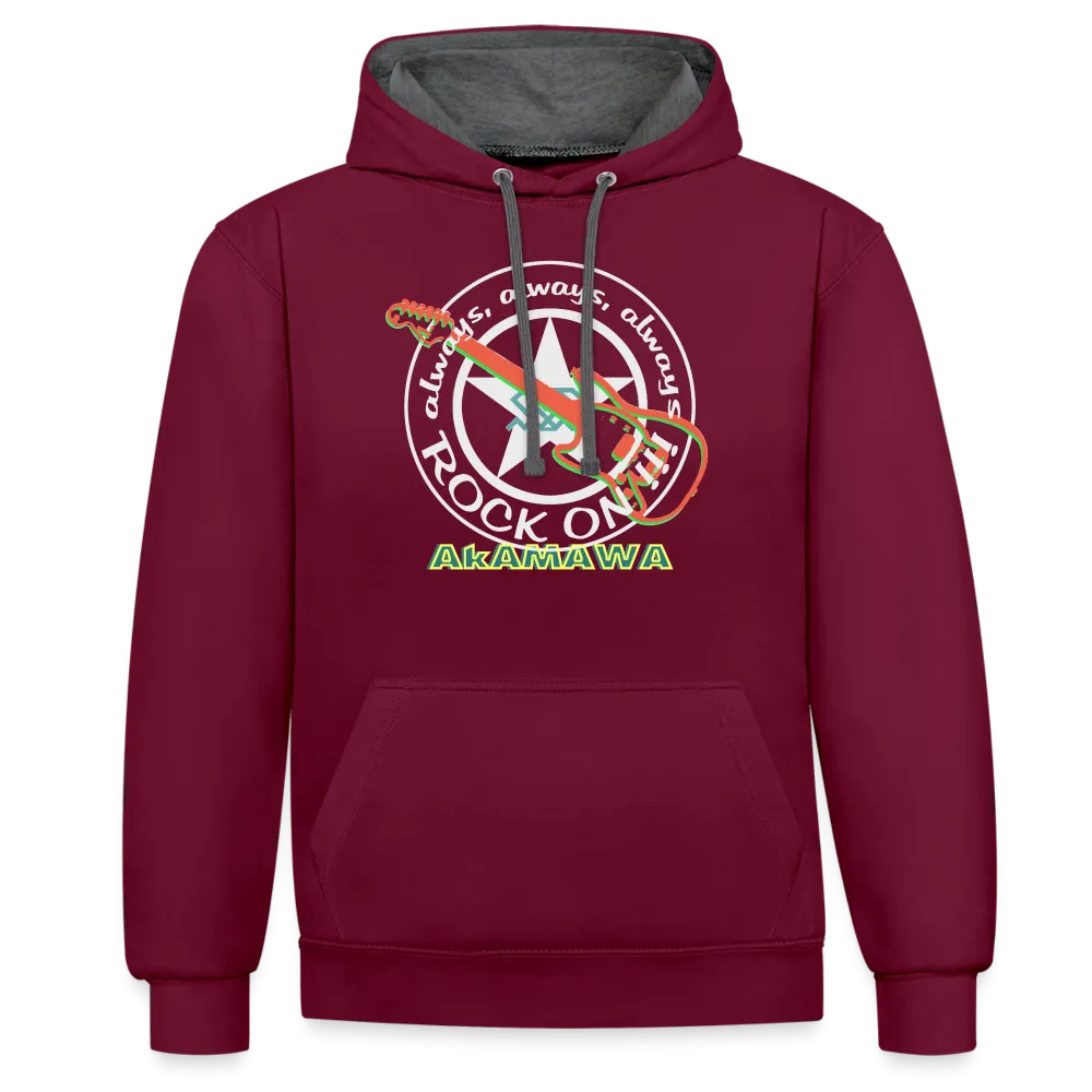 AC10U001  'ROCK ON' Music-hoodie, contrast-colour, Unisex, AkAMAWAcrew