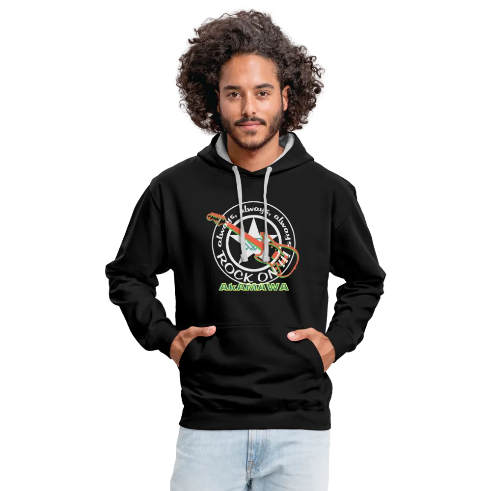 AC10U001  'ROCK ON' Music-hoodie, contrast-colour, Unisex, AkAMAWAcrew