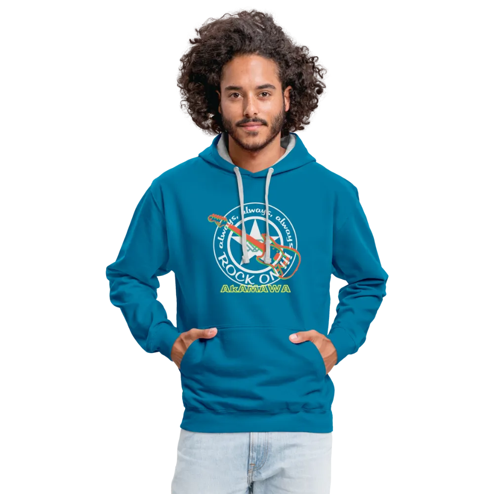 AC10U001  'ROCK ON' Music-hoodie, contrast-colour, Unisex, AkAMAWAcrew
