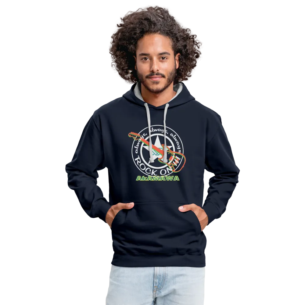 AC10U001  'ROCK ON' Music-hoodie, contrast-colour, Unisex, AkAMAWAcrew