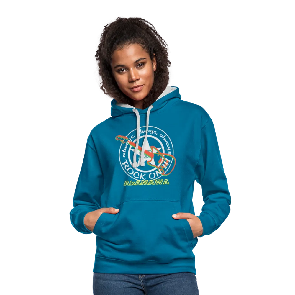 AC10U001  'ROCK ON' Music-hoodie, contrast-colour, Unisex, AkAMAWAcrew