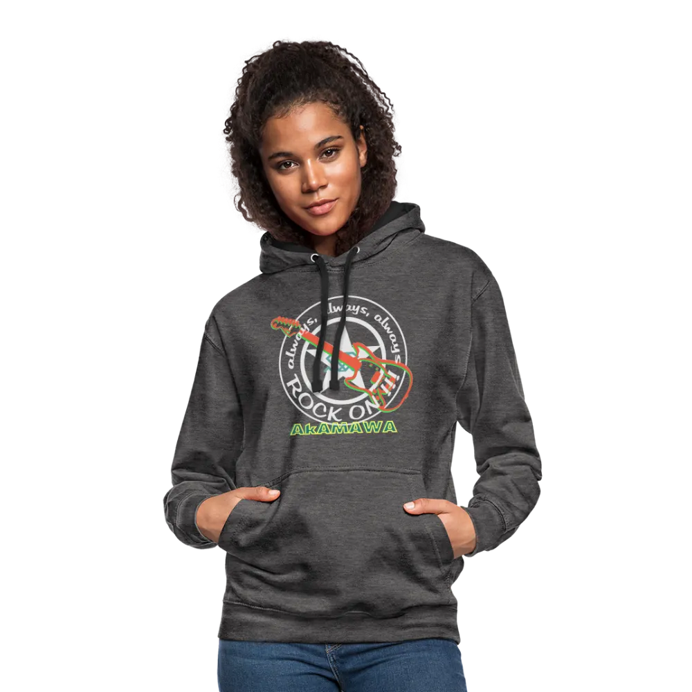 AC10U001  'ROCK ON' Music-hoodie, contrast-colour, Unisex, AkAMAWAcrew