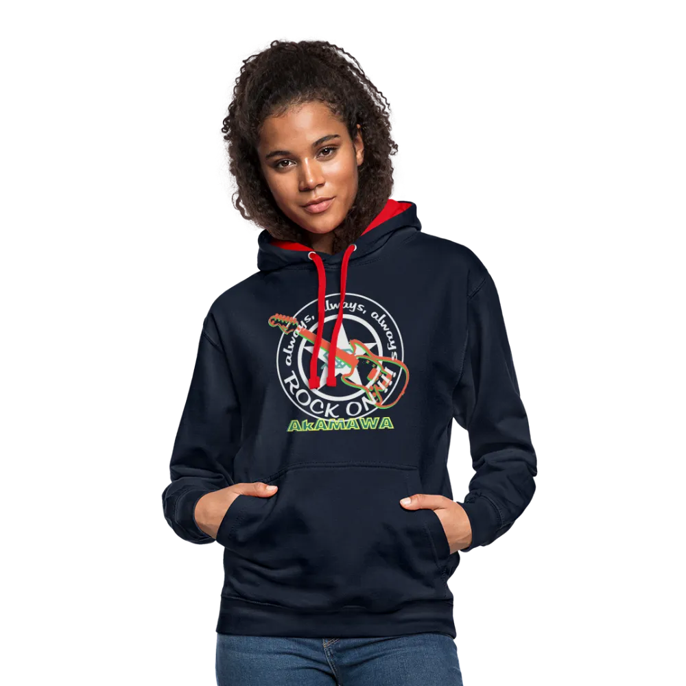 AC10U001  'ROCK ON' Music-hoodie, contrast-colour, Unisex, AkAMAWAcrew