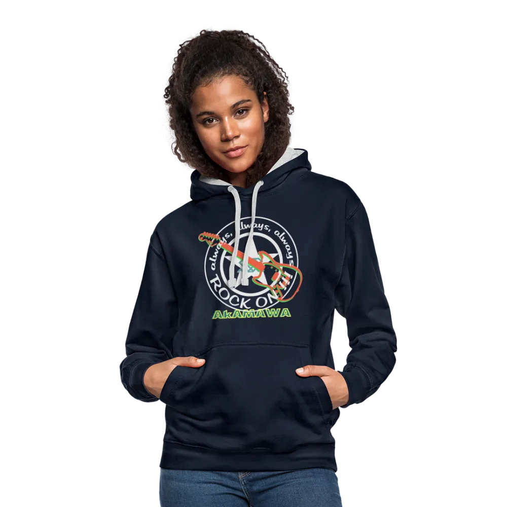 AC10U001  'ROCK ON' Music-hoodie, contrast-colour, Unisex, AkAMAWAcrew