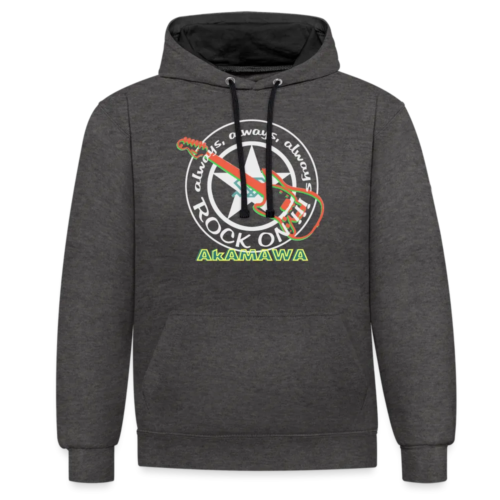 AC10U001  'ROCK ON' Music-hoodie, contrast-colour, Unisex, AkAMAWAcrew