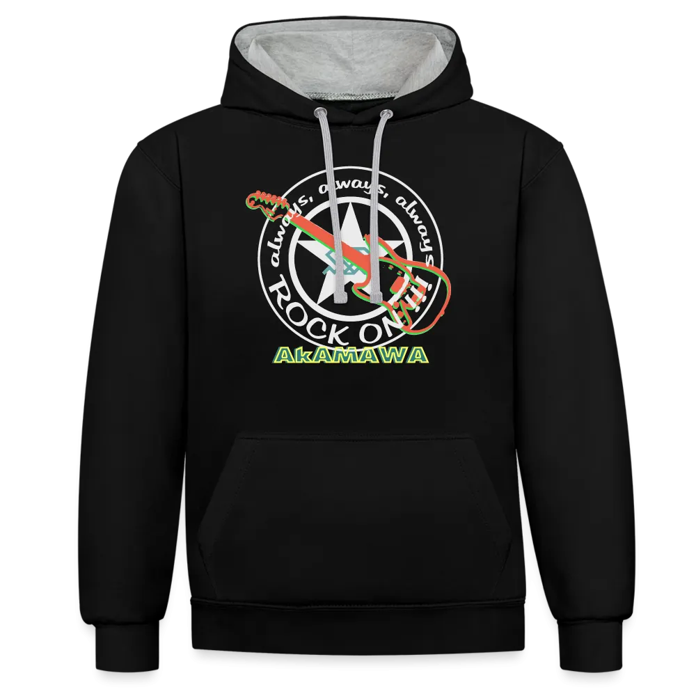 AC10U001  'ROCK ON' Music-hoodie, contrast-colour, Unisex, AkAMAWAcrew