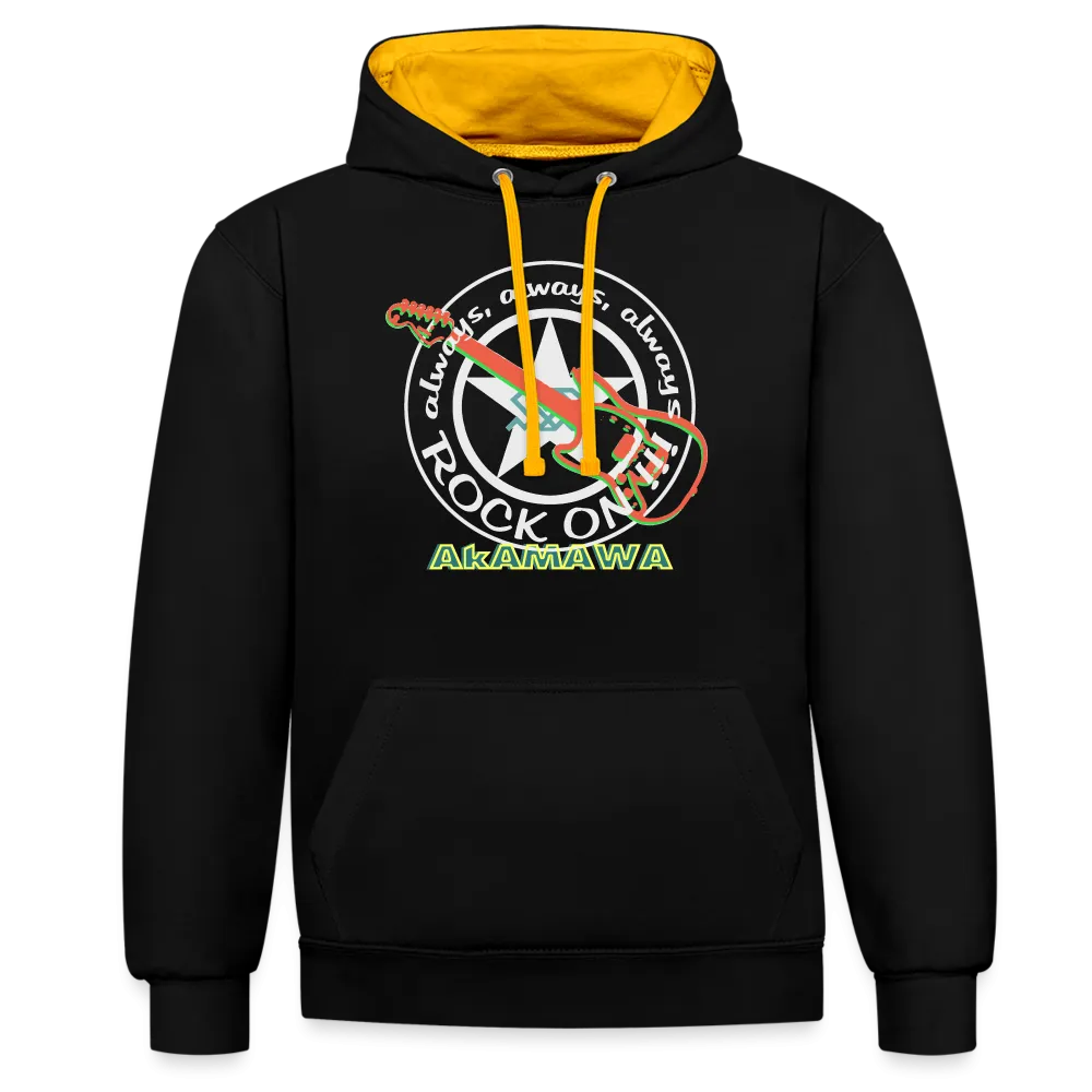 AC10U001  'ROCK ON' Music-hoodie, contrast-colour, Unisex, AkAMAWAcrew