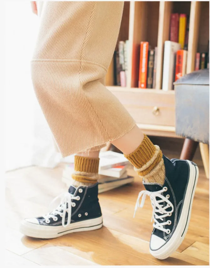 ACALEN WOOL BLEND SOCKS WITH RETRO WIDE STRIPE FOUR PACK