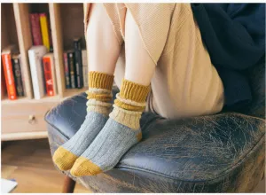 ACALEN WOOL BLEND SOCKS WITH RETRO WIDE STRIPE FOUR PACK