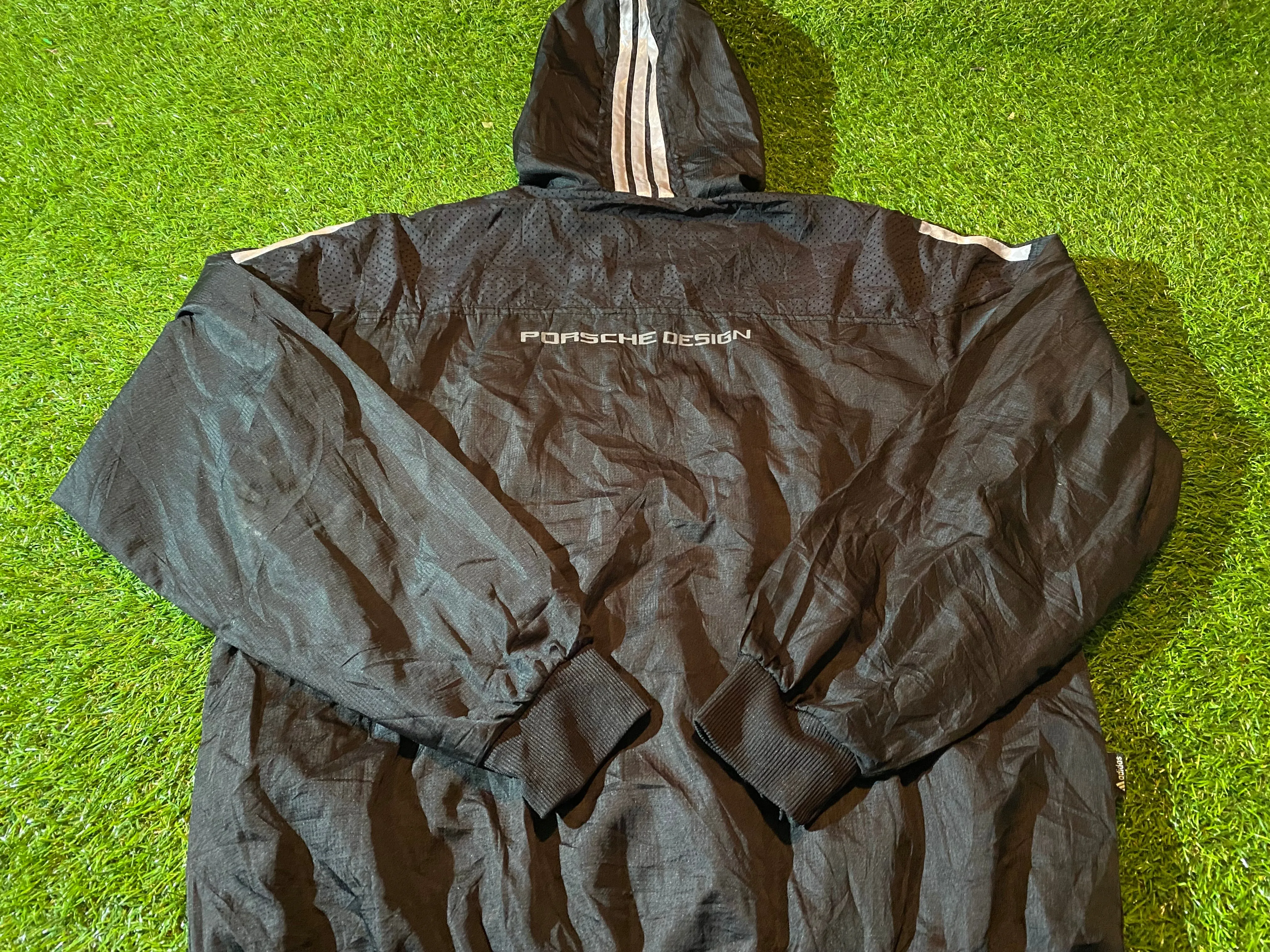 Adidas 3 Stripes Medium Mans Porsche Design Breathable Lined Zip Up Hooded Jacket