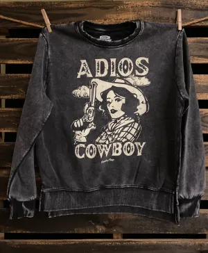 Adios Cowboy Acid Wash Relaxed fit Sweatshirt