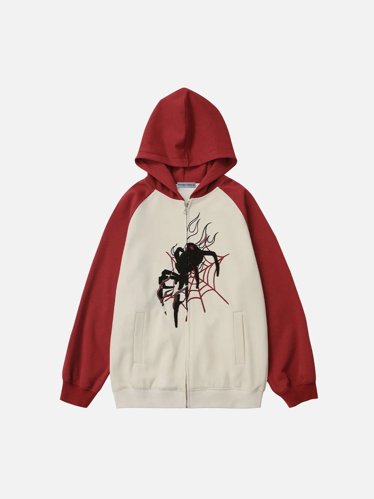 Aelfric Eden Embroidery Flame Spider Zip Up Hoodie