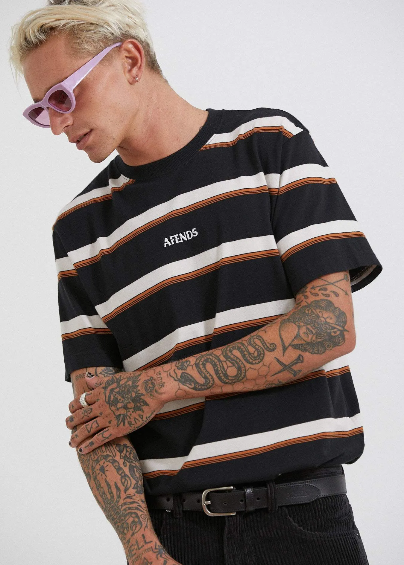 Afends Mens Death Ramps - Retro Fit Tee - Black