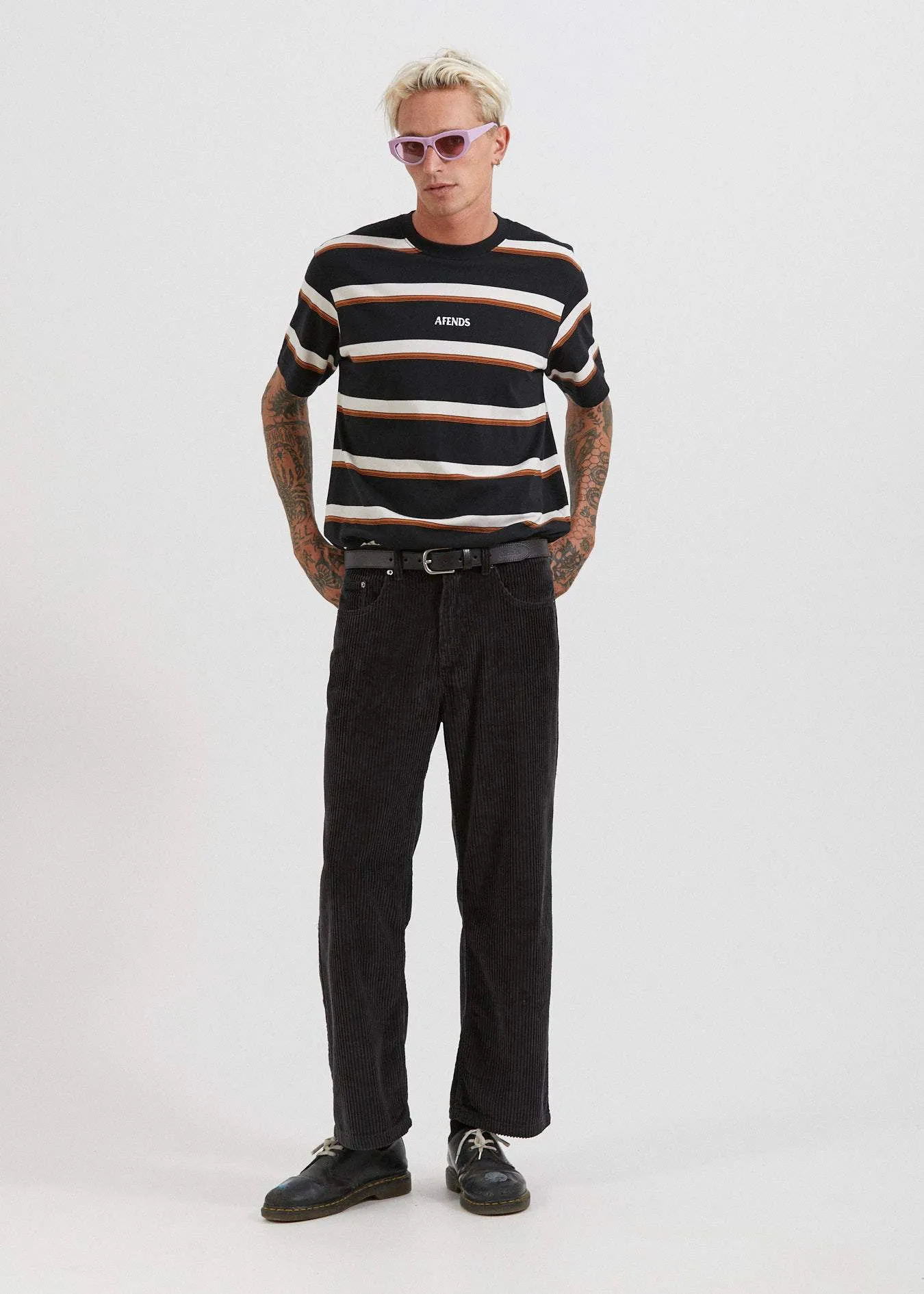 Afends Mens Death Ramps - Retro Fit Tee - Black