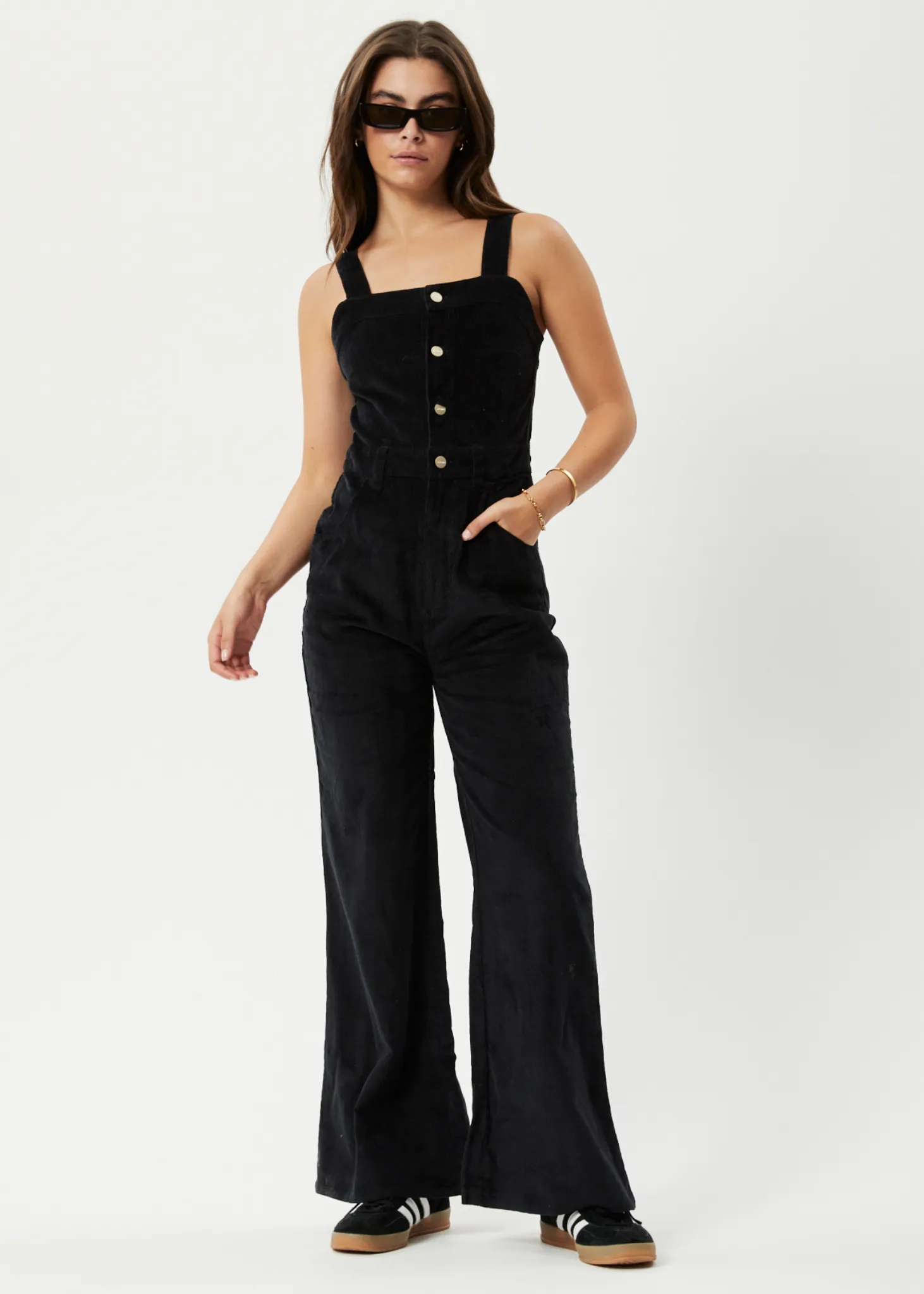 AFENDS Womens Arlo - Corduroy Jumpsuit - Black