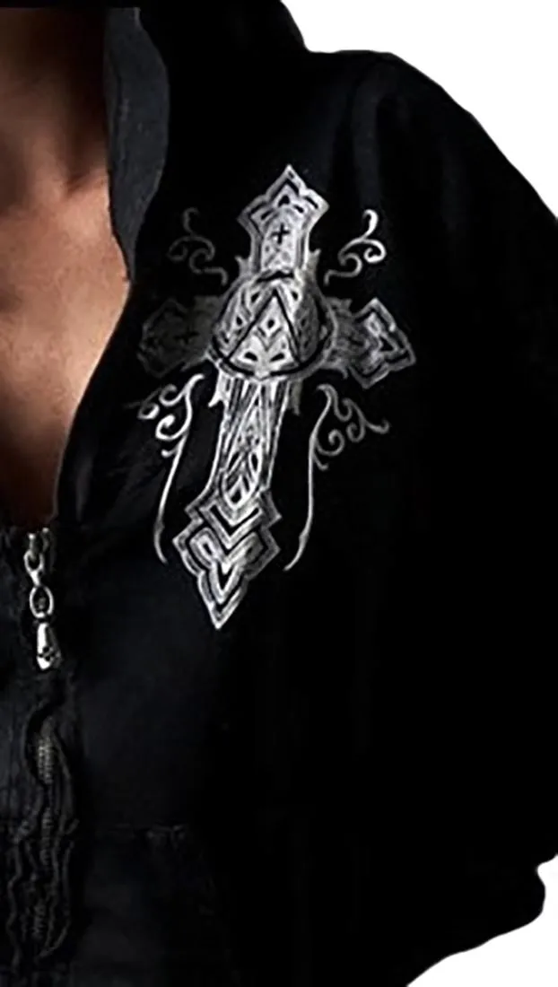 Affliction Chaos Bubble Sleeve Zip Hoody Black