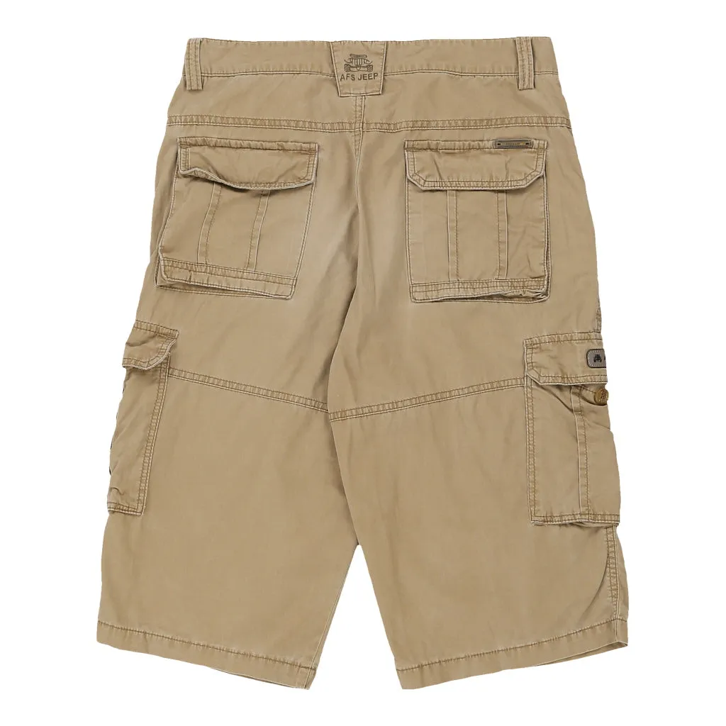 Afs Jeep Cargo Shorts - 32W 14L Beige Cotton