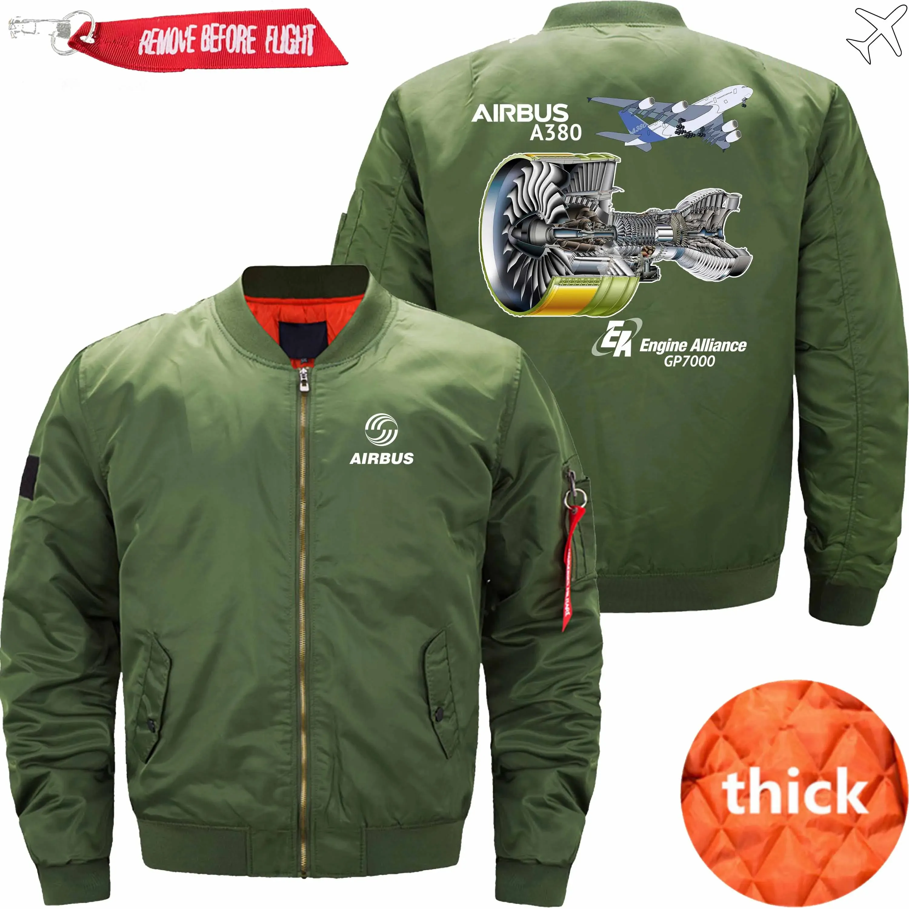 AIRBUS A380 GP7000 ENGINE BOMBER FLIGHT AVIATOR JACKET
