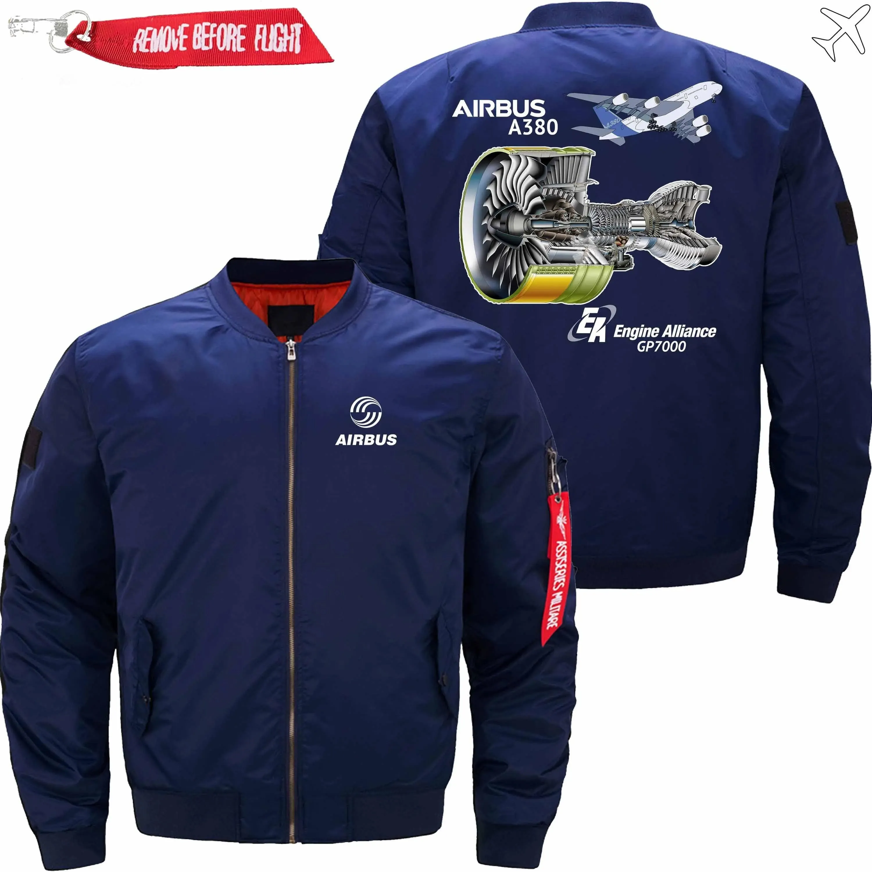 AIRBUS A380 GP7000 ENGINE BOMBER FLIGHT AVIATOR JACKET