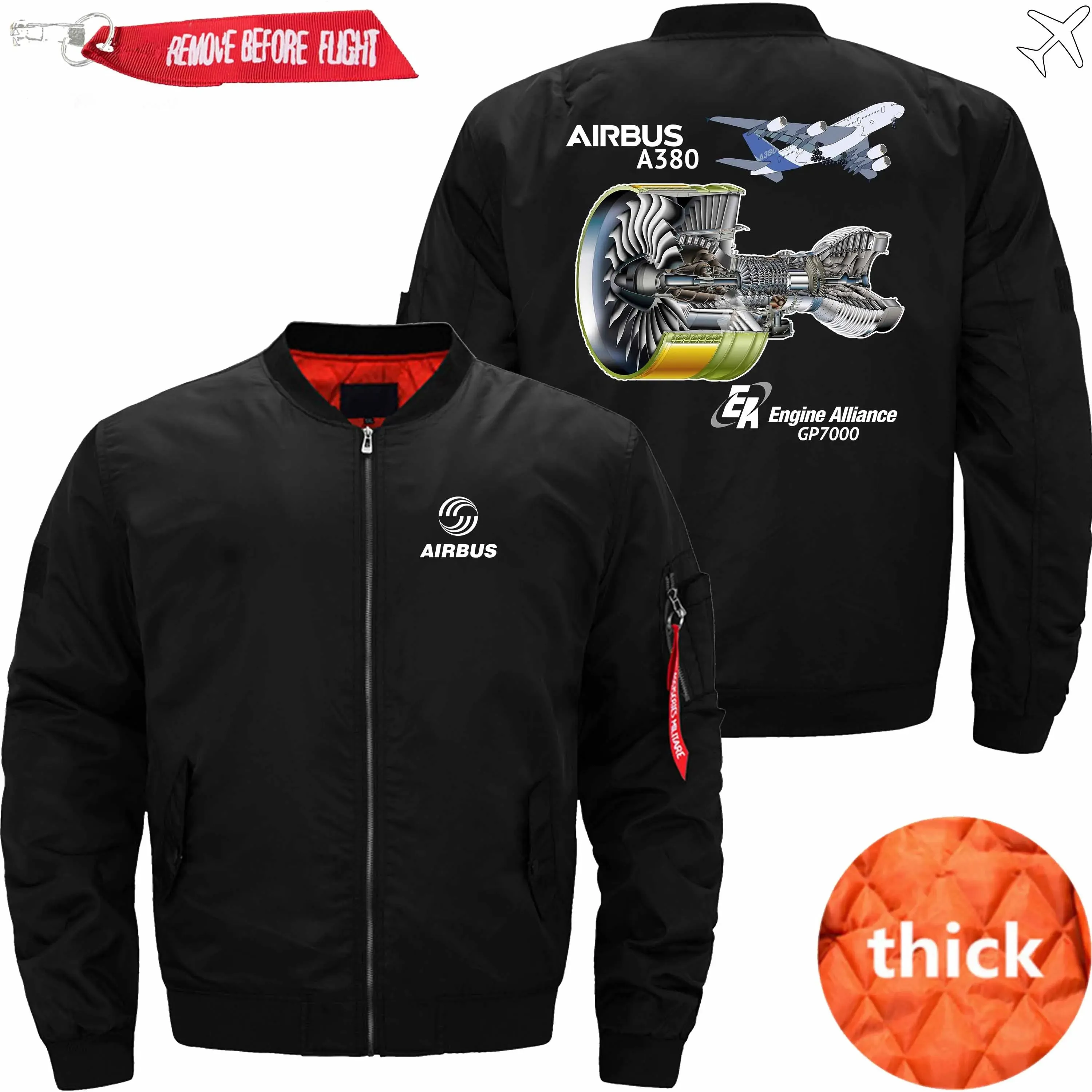 AIRBUS A380 GP7000 ENGINE BOMBER FLIGHT AVIATOR JACKET