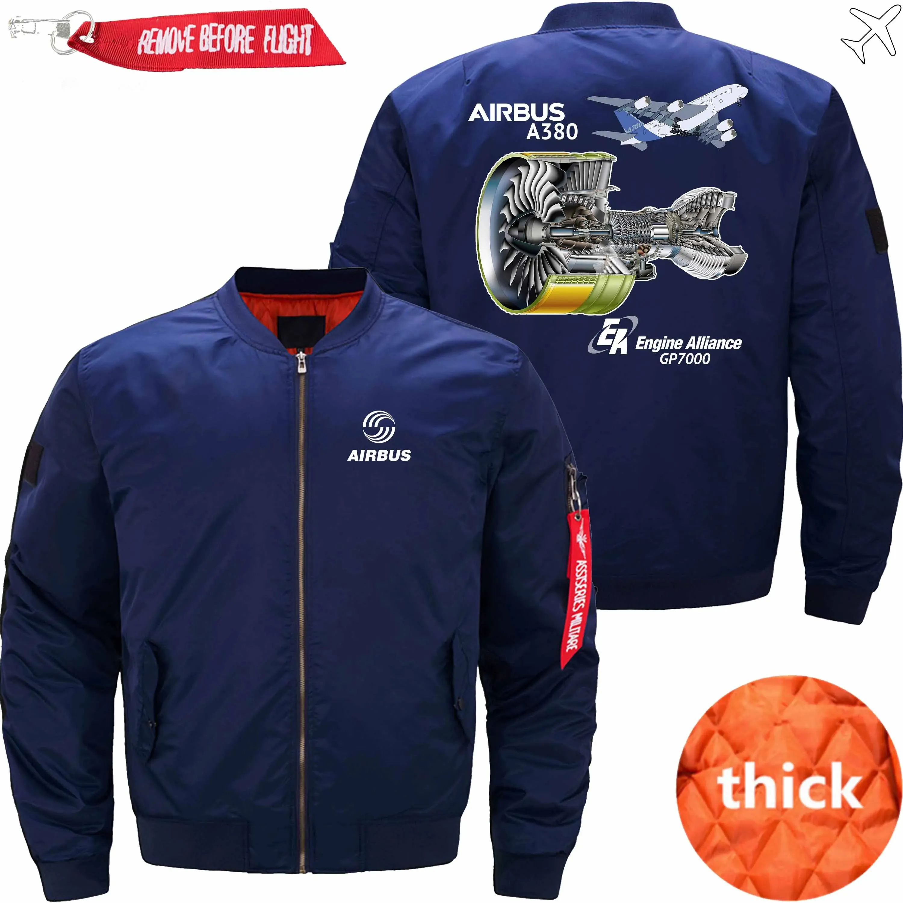 AIRBUS A380 GP7000 ENGINE BOMBER FLIGHT AVIATOR JACKET