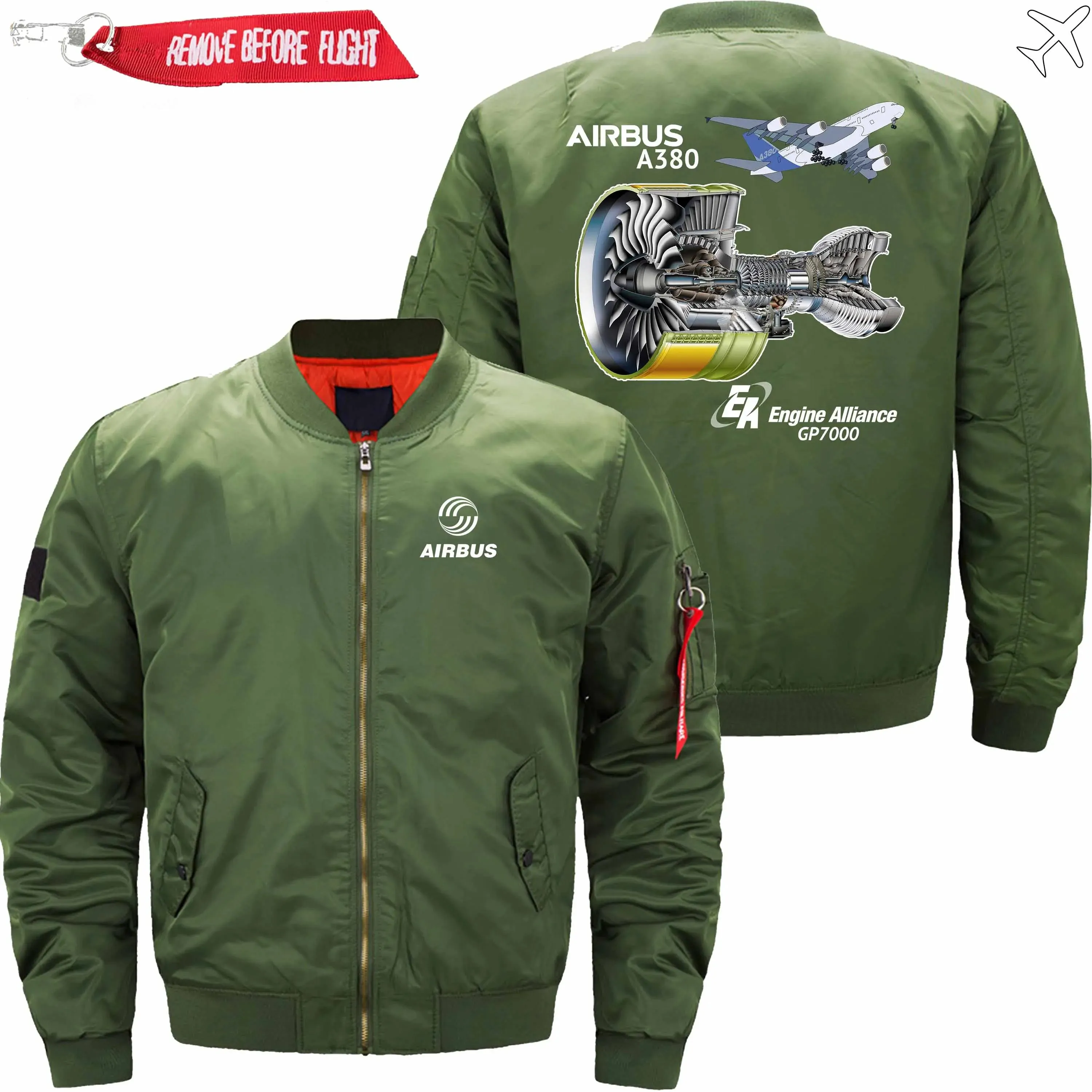 AIRBUS A380 GP7000 ENGINE BOMBER FLIGHT AVIATOR JACKET