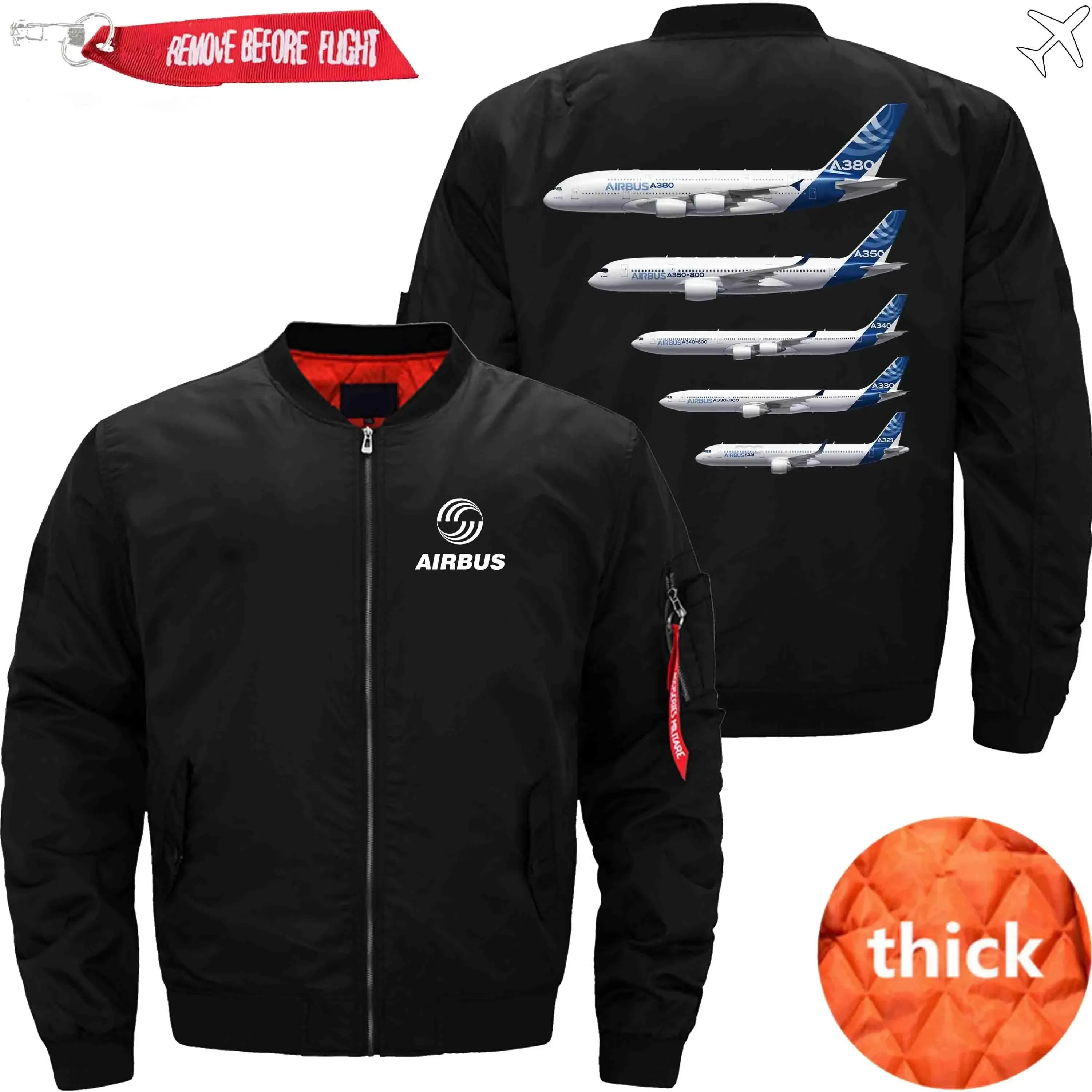 AIRBUS FAMILY BOMBER FLIGHT AVIATOR JACKET