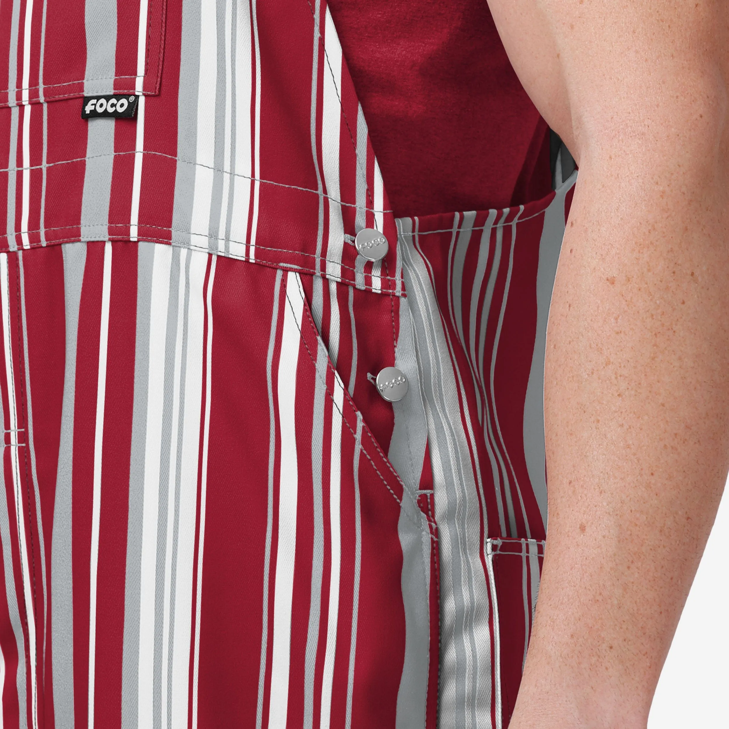 Alabama Crimson Tide Mens Hyper Stripe Bib Overalls