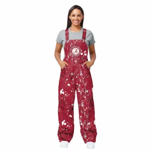 Alabama Crimson Tide NCAA Womens Paint Splatter Bib Overalls