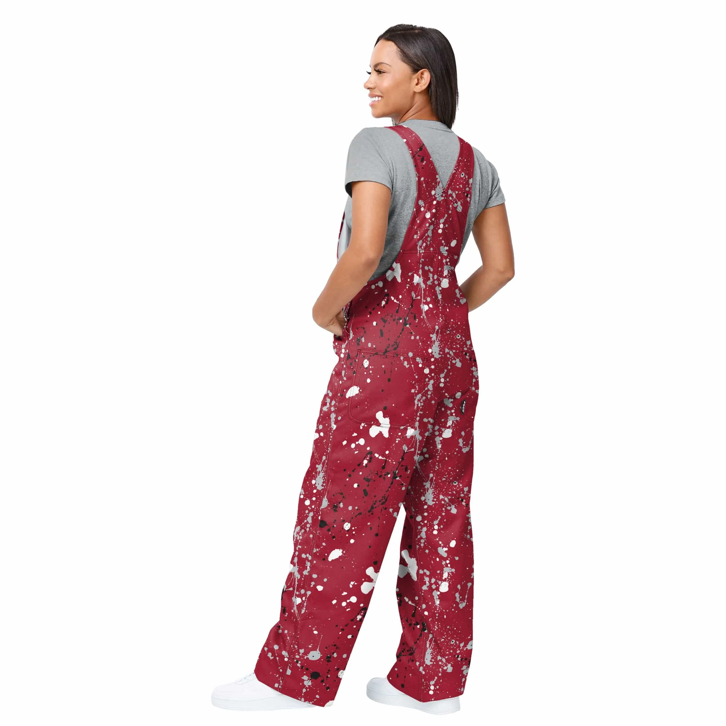 Alabama Crimson Tide NCAA Womens Paint Splatter Bib Overalls