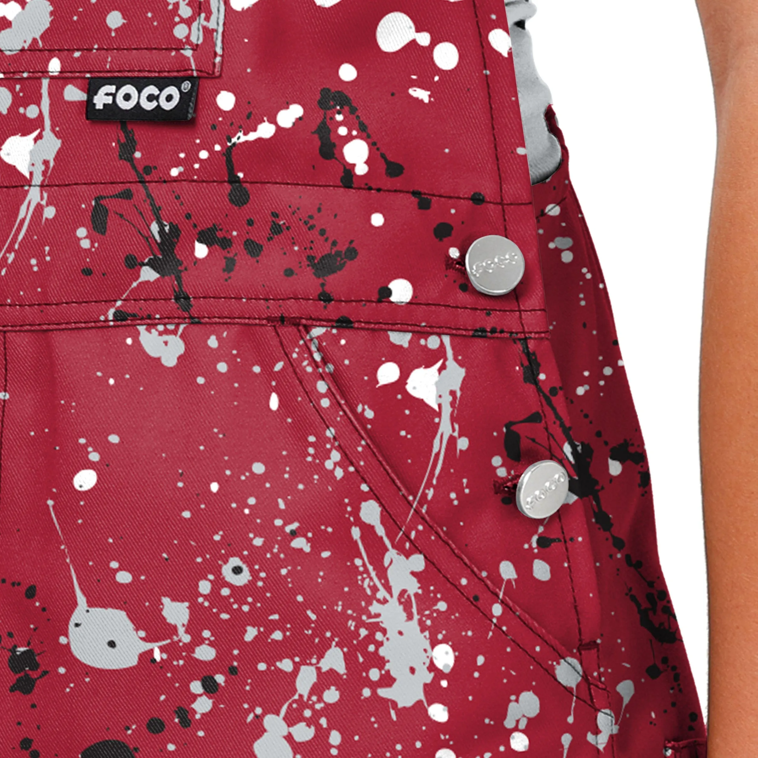 Alabama Crimson Tide NCAA Womens Paint Splatter Bib Overalls