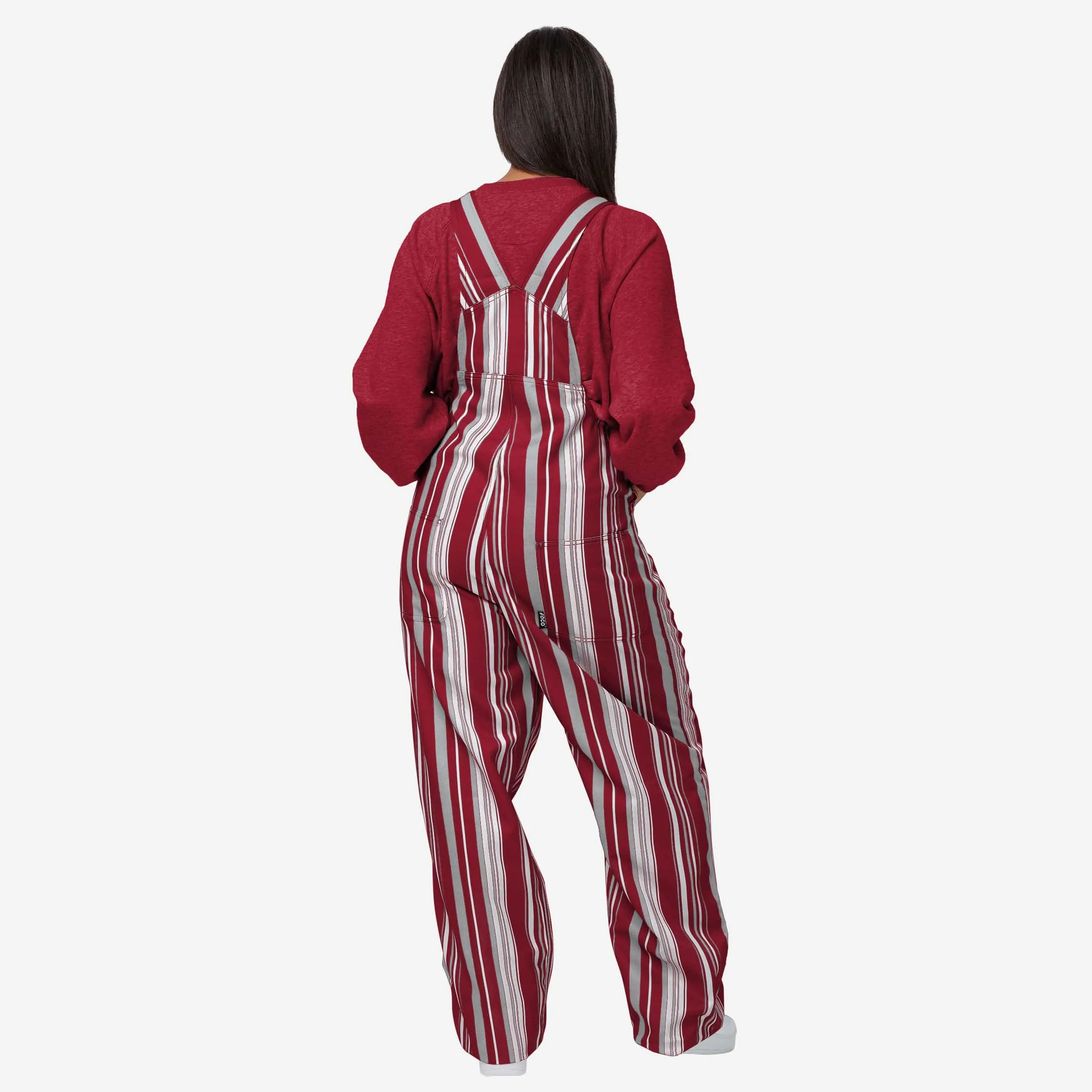 Alabama Crimson Tide Womens Hyper Stripe Bib Overalls