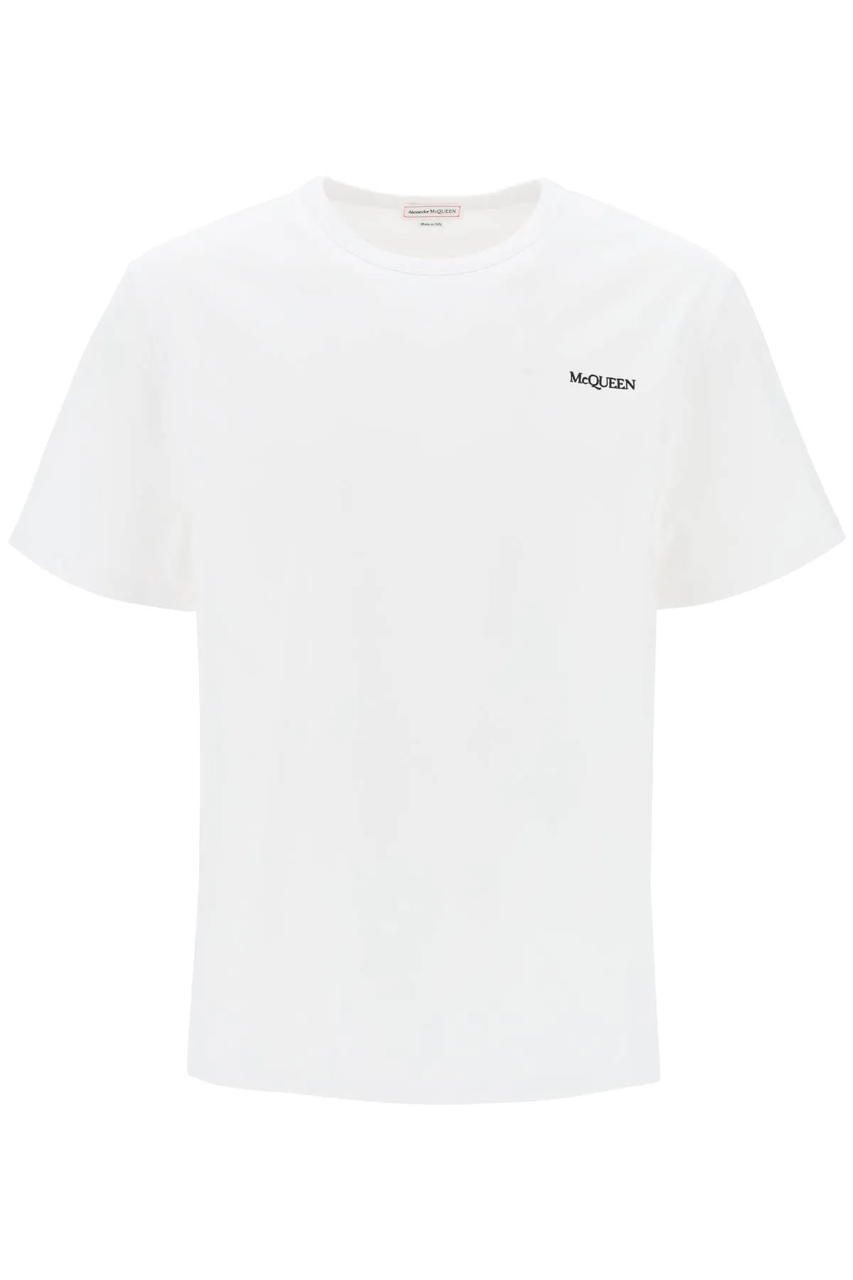 Alexander mcqueen reflected logo t-shirt 776281 QXAAB WHITE WHITE BLACK