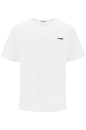 Alexander mcqueen reflected logo t-shirt 776281 QXAAB WHITE WHITE BLACK