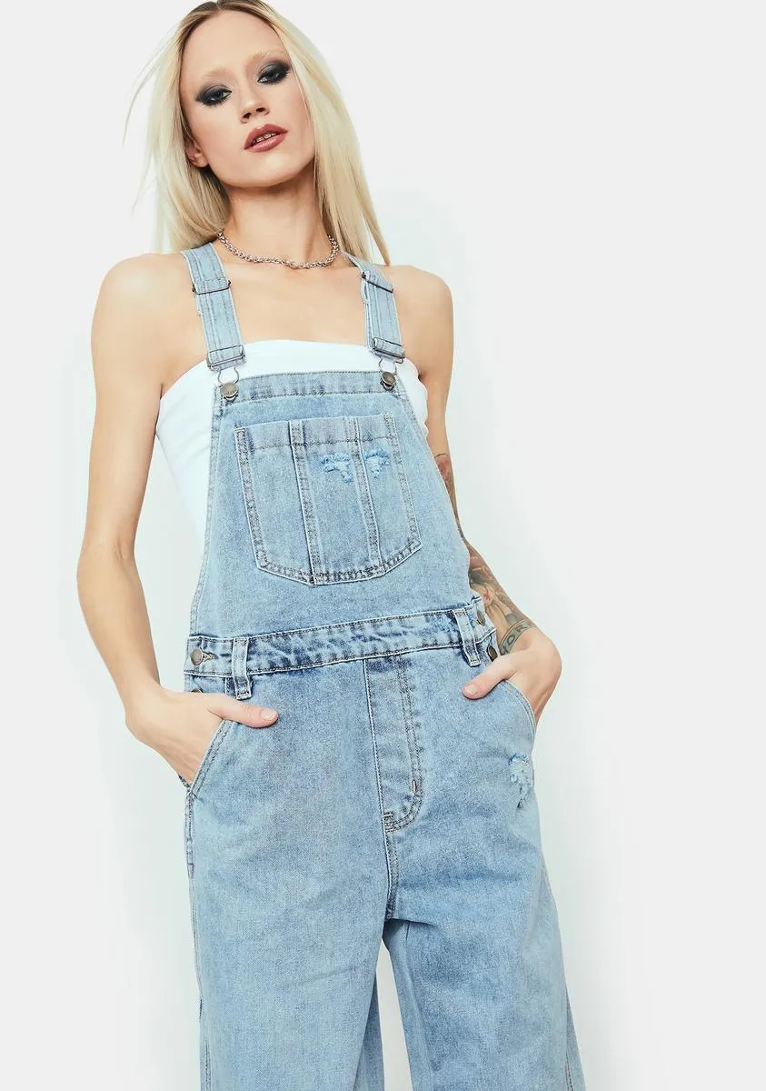 Almost Lover Relaxed Denim Overalls