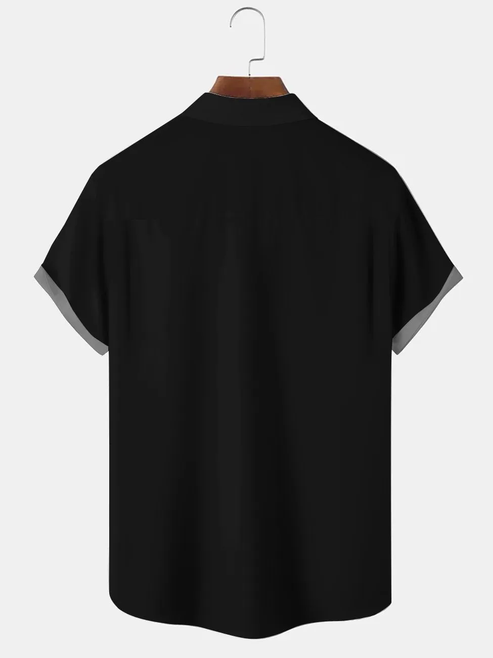 Alohadaddy Black Coconut Tree Cotton-Blend Bowling Casual Shirts
