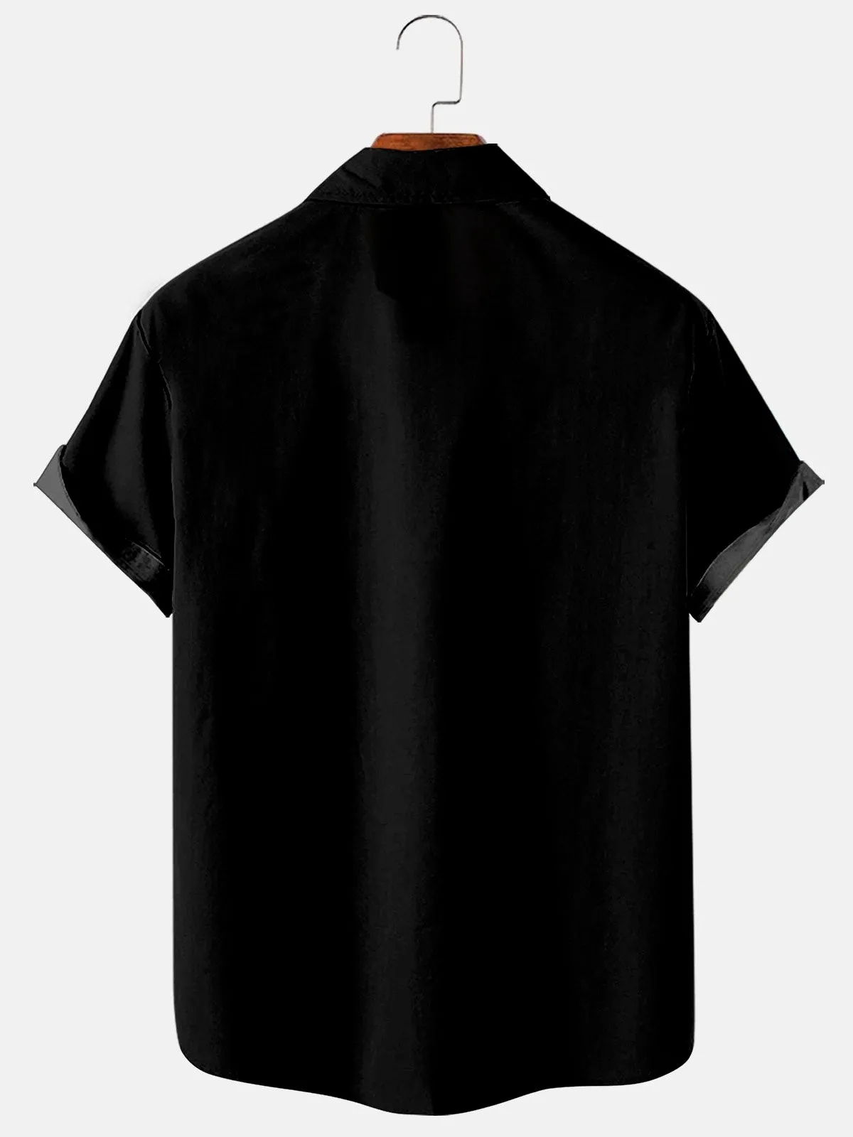 Alohadaddy Black Vintage Bowling Turtle Print Chest Bag Bowling Shirt Plus Size Panel Shirt